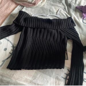 Black Off-Shoulder Sweater